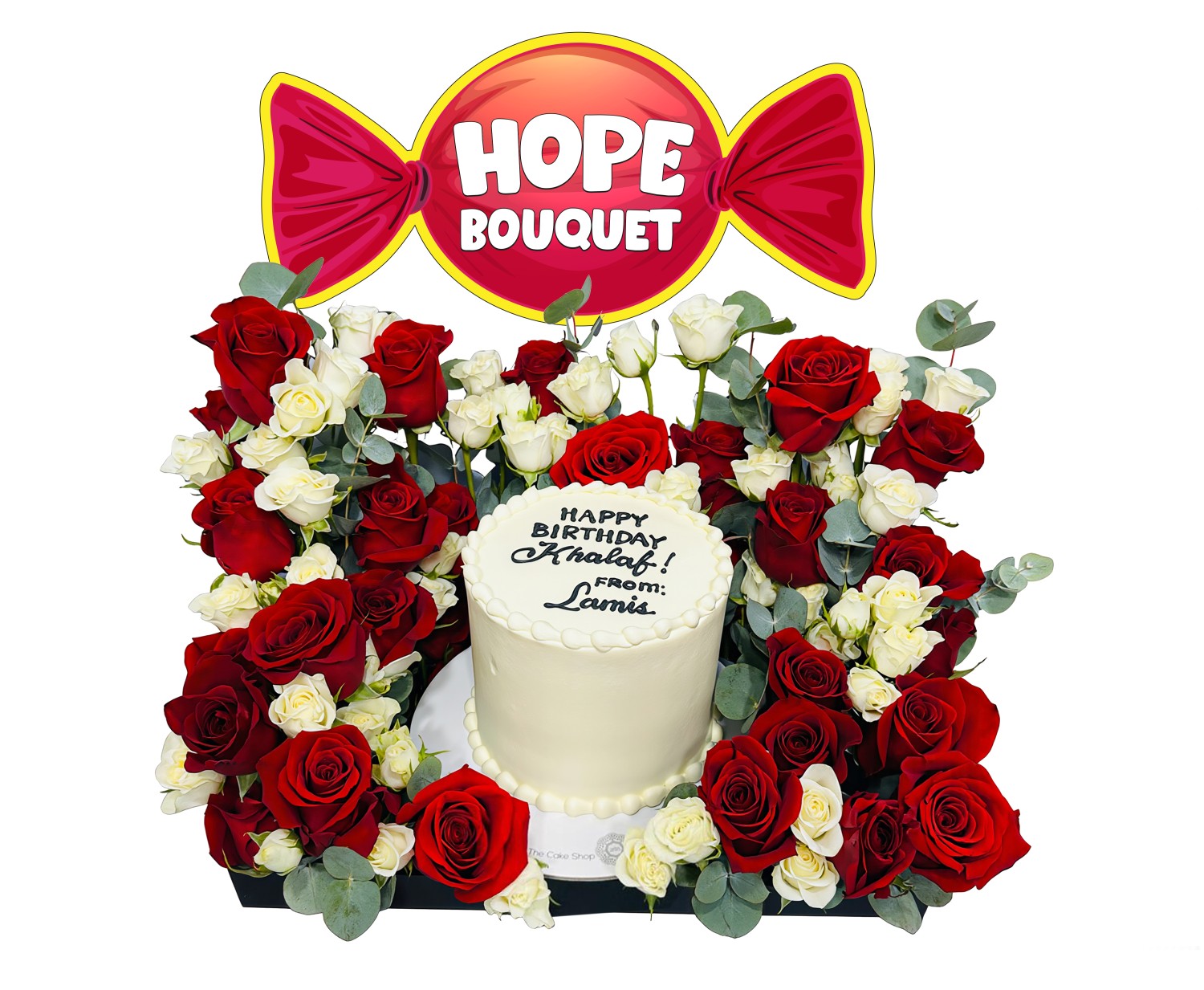 Hope Cake & Flowers Bouquet