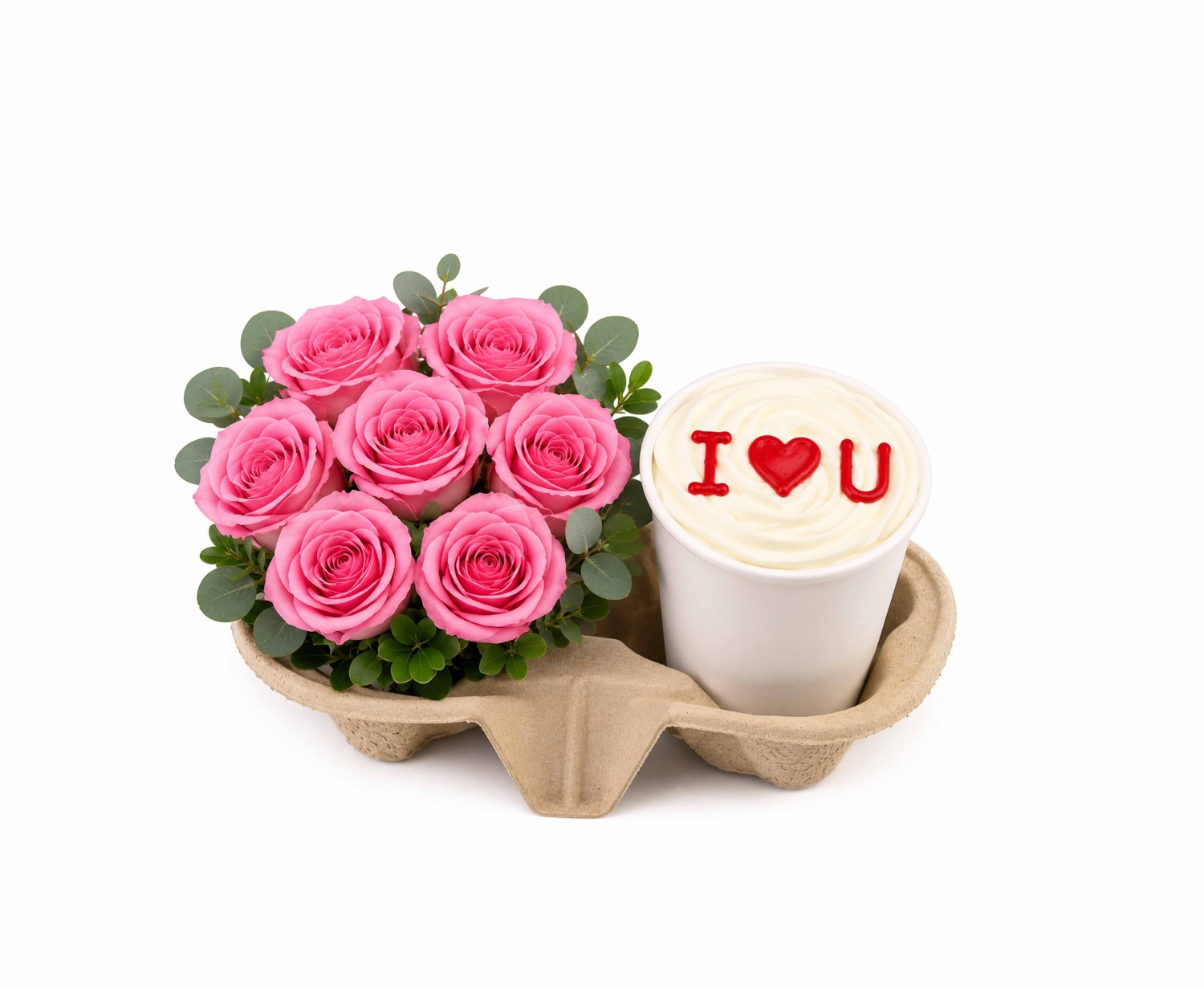 Hope Mug Cake and Pink Roses