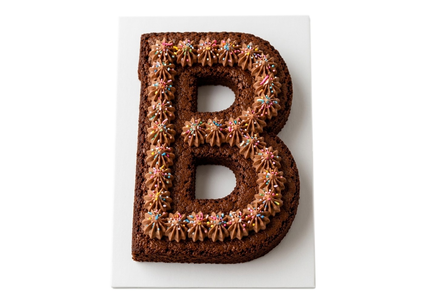 Letter Brownie Cake