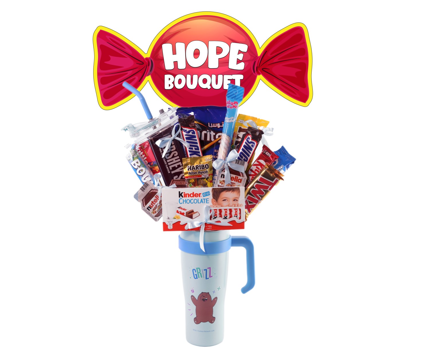 Hope Blue Water Bottle Bouquet