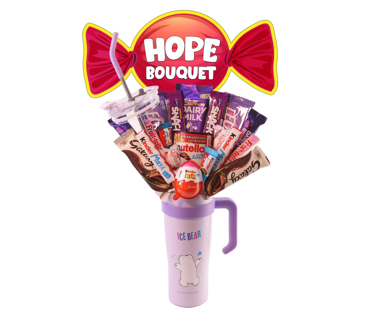 Hope Purple Water Bottle Bouquet