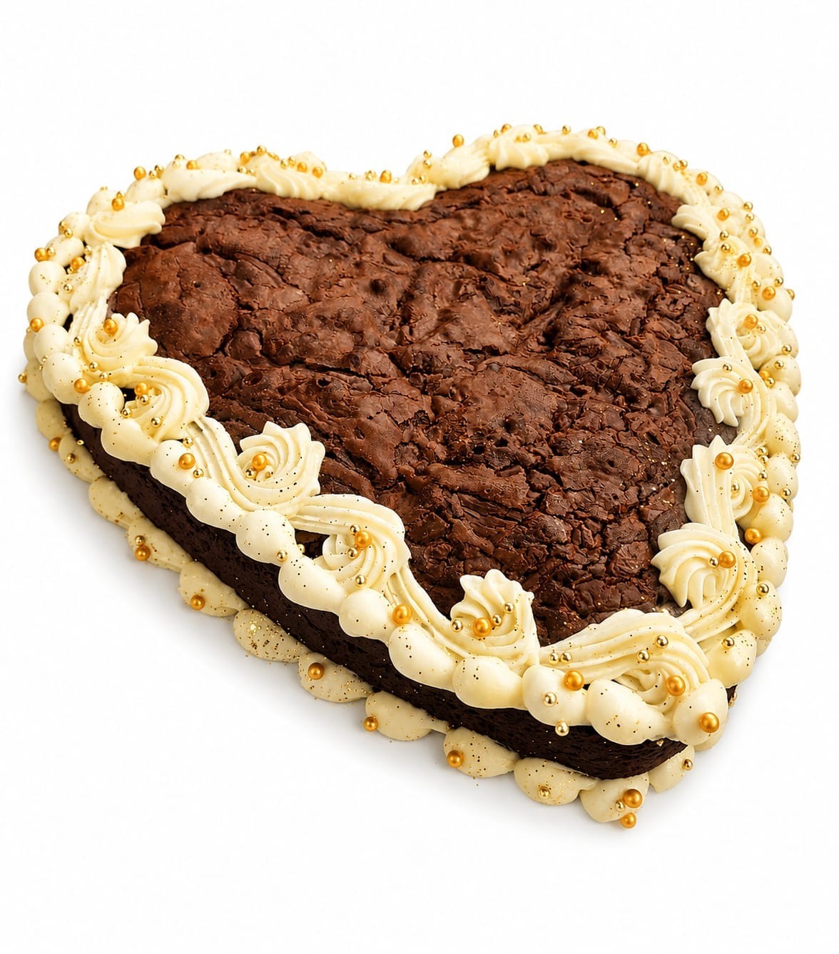 Valentine Brownie Golden Cake