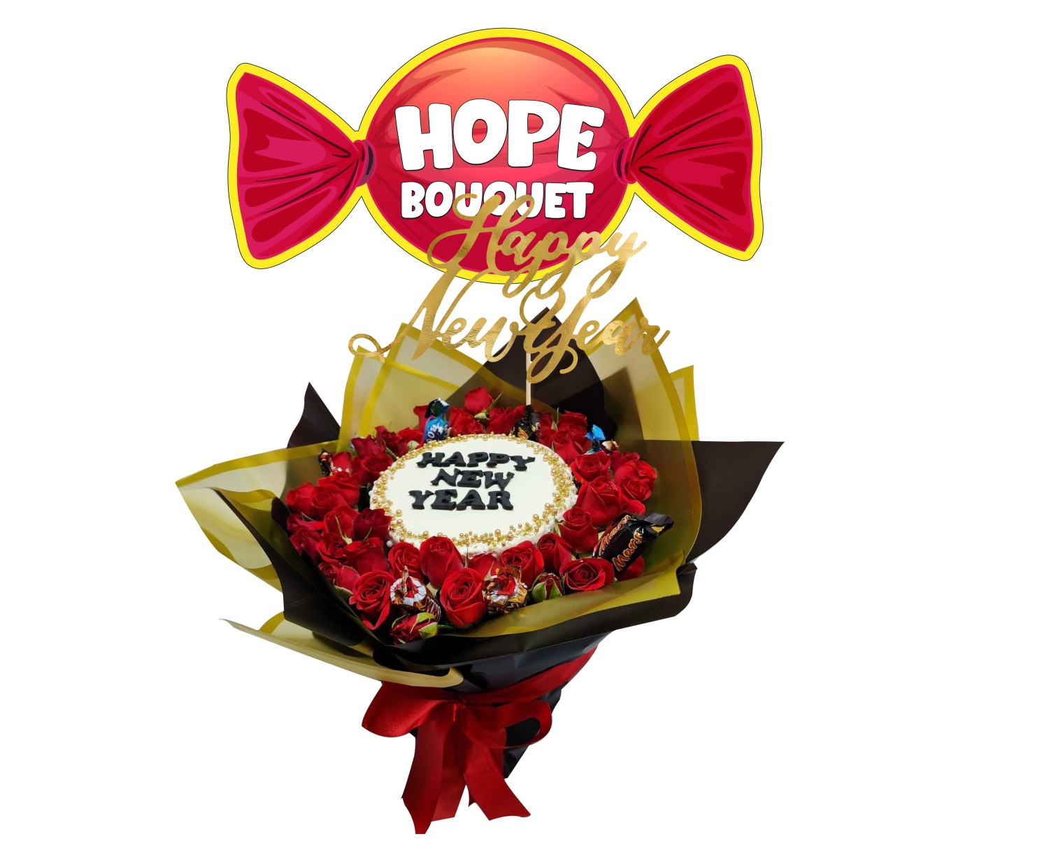 Hope New Year Cake Bouquet