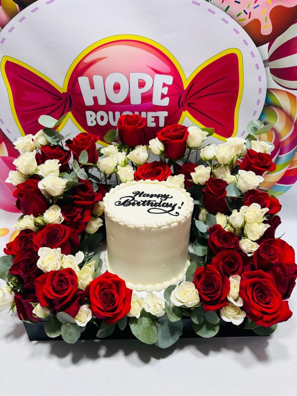 Hope Cake & Flowers Bouquet