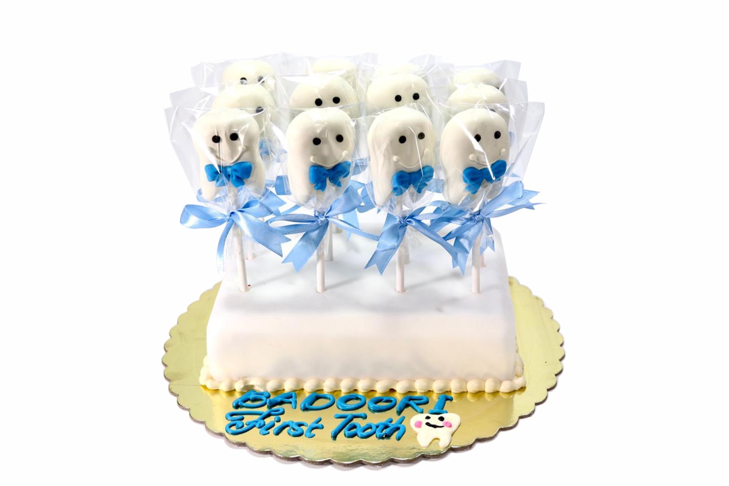 Baby Boy 1st tooth cake pops