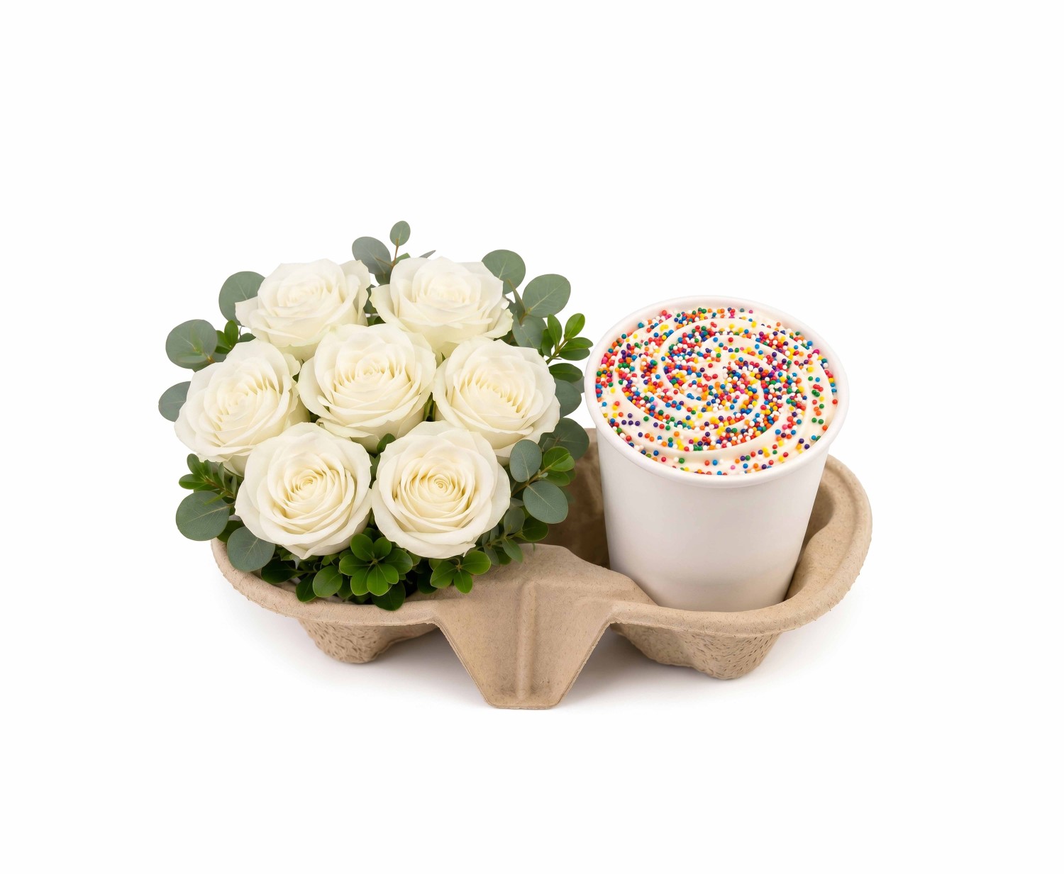Hope Mug Cake and White Roses