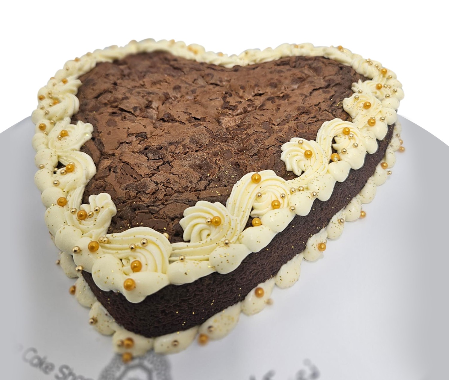 Valentine Brownie Golden Cake