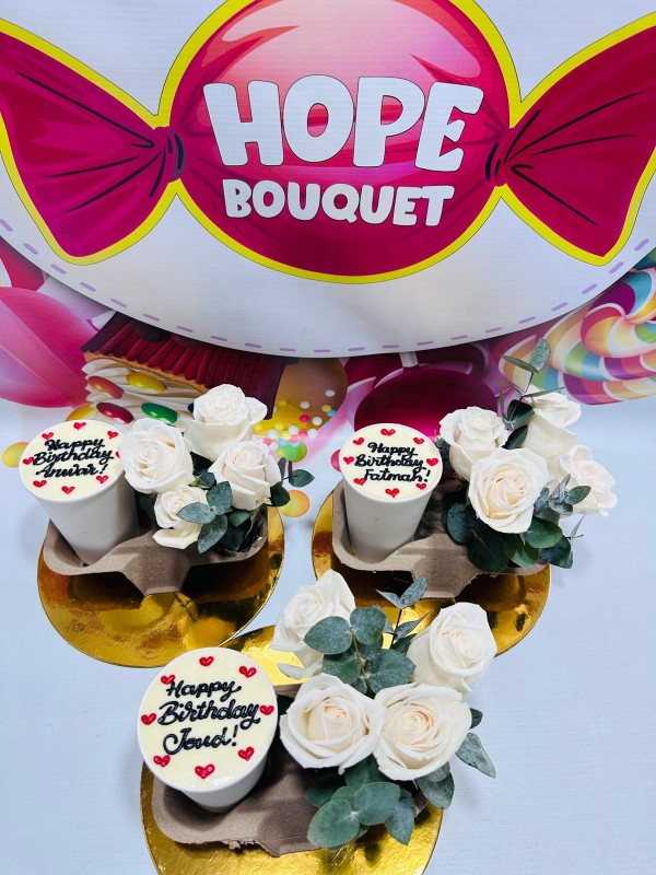 Hope Mug Cake & Roses Set of 3