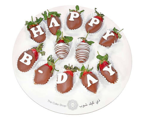 12 Happy Birthday Chocolate Covered Strawberries